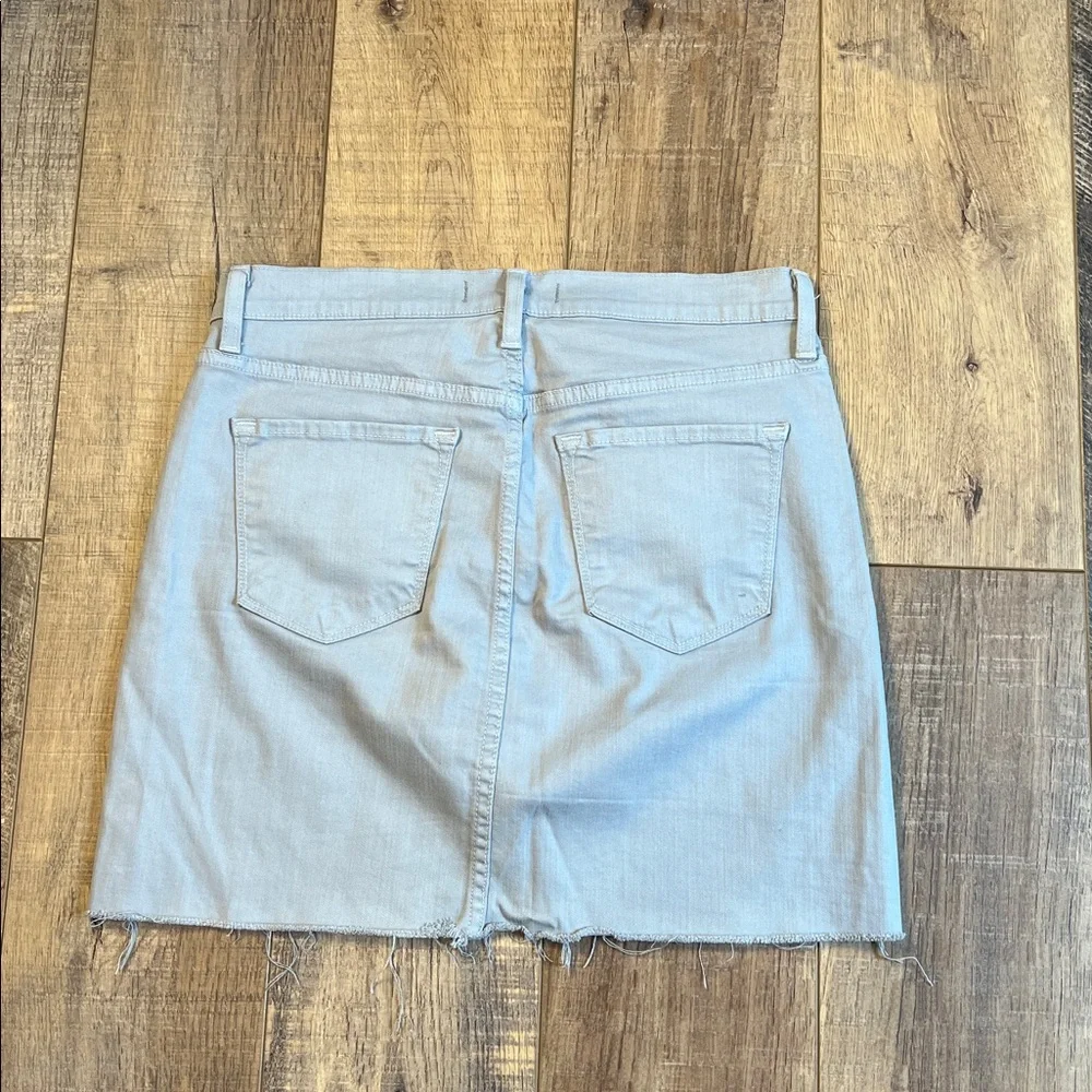 Flying Monkey Gray Denim Skirt Frayed Raw Hem Size 29